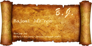 Bajomi János névjegykártya