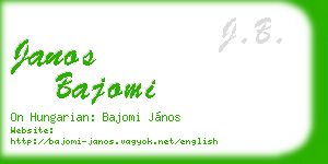 janos bajomi business card